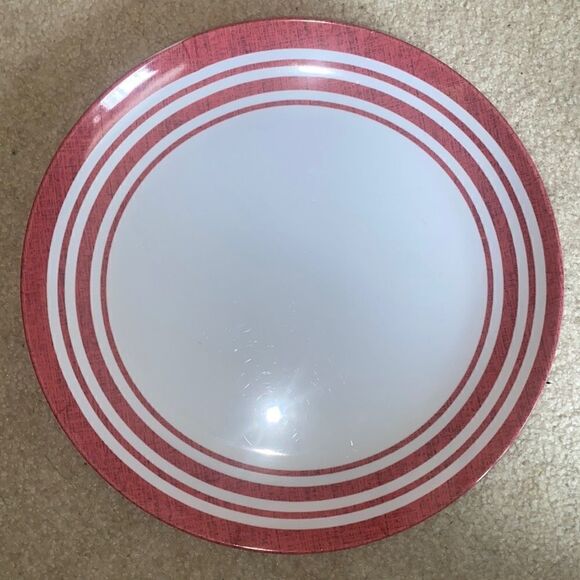Real Simple Striped Set of Four Melamine Plates! - Picture 2 of 4